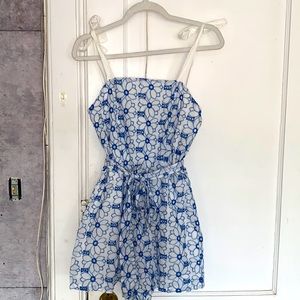 cutest white and blue floral romper